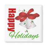 Happy Holidays Silver Bells magnets