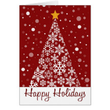 Happy Holidays Snow Tree Card