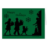 Happy Holidays Snowflake Greeting Card - Green