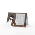 Happy Holidays Snowman (Brown Version) Photo Card
