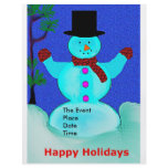 Happy Holidays Snowman Christmas Party Flyer