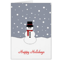 Happy Holidays Snowman Greeting Card