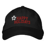 Happy Holidays Soccer Embroidered Hat embroidered hats