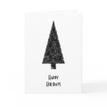 Happy Holidays. Stylish Tree. Black White. Custom cards