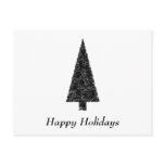 Happy Holidays. Stylish Tree. Black White. Custom postcards