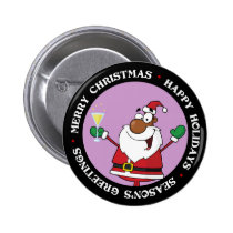 Happy Holidays Toast from Black Santa buttons