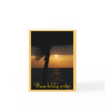 Happy Holidays Tropical Sunset Greetings cards