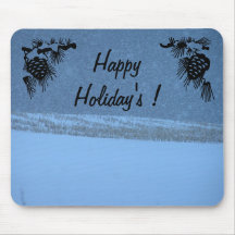 Happy Holiday's- White Out Snow Storm Mouse Mats