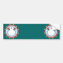 Happy Holidays Winter Snowman Bumper Stickers