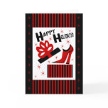 Happy Holidays! With Funky Shoe Boot And Gift Box cards