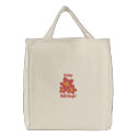 Happy Holidays with Poinsettias Embroidered Bag embroidered bags