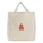 Happy Holidays with Poinsettias Embroidered Bag embroidered bags