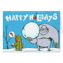 Happy Holidays Yeti Abominable Snowman Greeting Cards