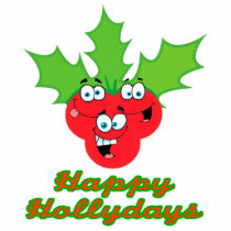 happy hollydays holidays cute holly berries acrylic cut out