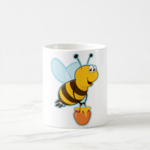 Happy Honey Bee & Honey Pot Coffee Mugs