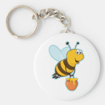 Happy Honey Bee & Honey Pot Key Chain