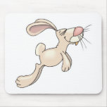 happy hopping bunny rabbit mouse pad