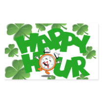 Happy hour rectangular stickers