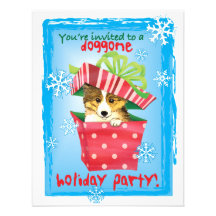 Happy Howliday Sheltie Personalized Invitation