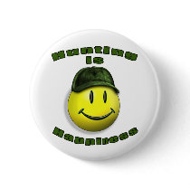 happy hunting pinback button