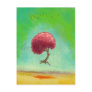 Happy inspirational flying tree painting fun art postcards