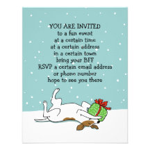 Happy Jack Russell Terrier Dog Christmas Custom Invitation