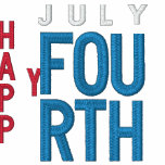 Happy July Fourth Embroidered  Ladies T-Shirt embroidered shirts