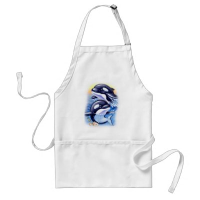 Happy Killer Whales Aprons by fstasu58