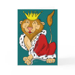 Happy King Lion Cartoon Greeting Card