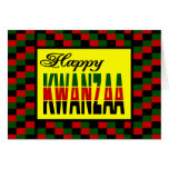 Happy Kwanzaa With Red, Black, and Green Border Greeting Card