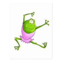 Happy Leaping Ballet Frog Post Cards