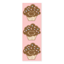 happy little chocolate cupcake bookmark business card templates