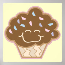 happy little chocolate cupcake poster