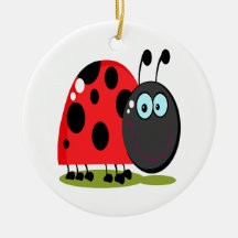 happy little lady bug ornaments