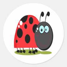 happy little lady bug sticker
