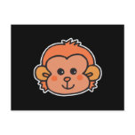 happy little monkey face postcards