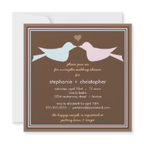 Happy Love Birds Couples Wedding Shower Invitation