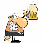 happy man cartoon celebrating with beer photo sculptures