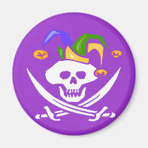 Happy Mardi Gras Pirate Refrigerator Magnets