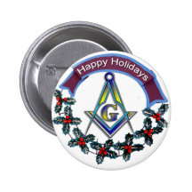 Happy Masonic Holidays Pinback Buttons