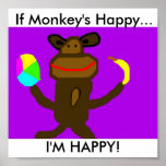 Happy Monkey Poster posters
