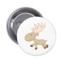 Happy Moose Pinback Button