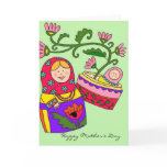 Happy Mother's Day Matryoshka Ukrainian Folk Art Cards