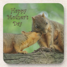 Happy Mother's Day - Mom and Baby Squirrel Coaster
