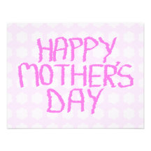 Happy Mothers Day. Pink Flower Pattern Custom Announcements