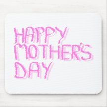Happy Mothers Day.  Pink Letters. Mouse Mats