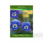 Happy Mother's Day Poem card, Blue Pansies, greeti