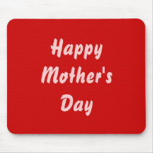 Happy Mothers Day. Red and Pink. Custom Mousemat