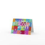 Happy New Year 2011 Card 3D Colour Pattern