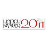 Happy New Year 2011 red black Bumper Sticker bumper stickers